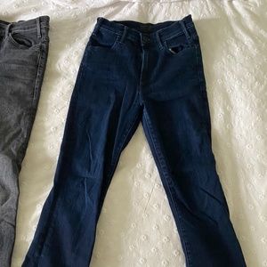 Two pairs size 25 MOTHER Hustler ankle fray jeans